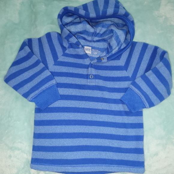 MEC Mountain Equipment Coop Blue Fleece Striped 2 Pc Set Jacket Pants 12 Months - Picture 4 of 4